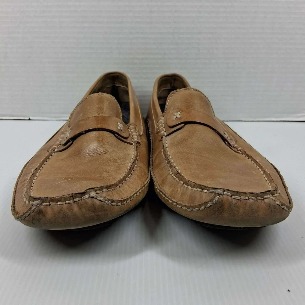 Red Wing Shoes Mens 9.5M Tan Leather Driving‎ Loafers Moc Toe Slip On Brazil